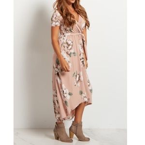 Pink Hi Low Midi Dress